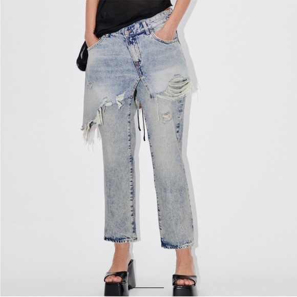 ZARA MID-RISE ZW STRAIGHT LEG JEANS 6840/091 348017 - Picture 2 of 6